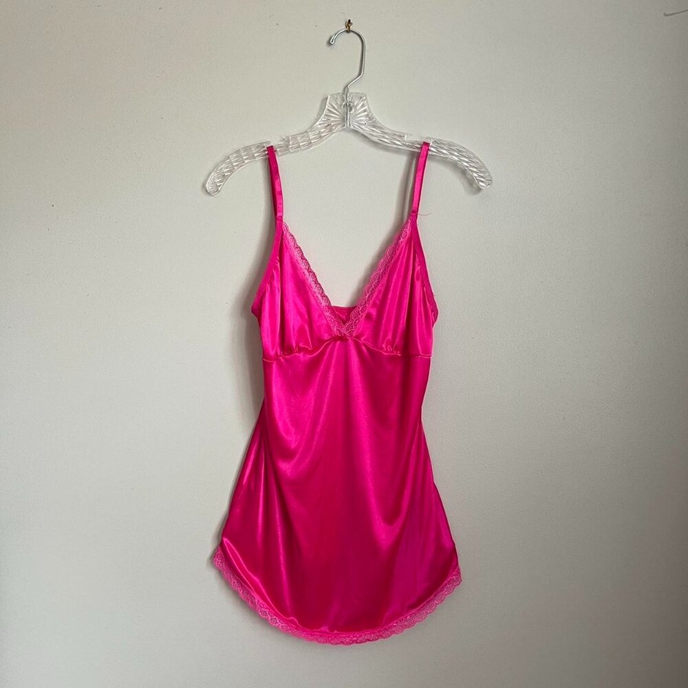 vintage Tracy babydoll slip tank with bow and lace detailing
